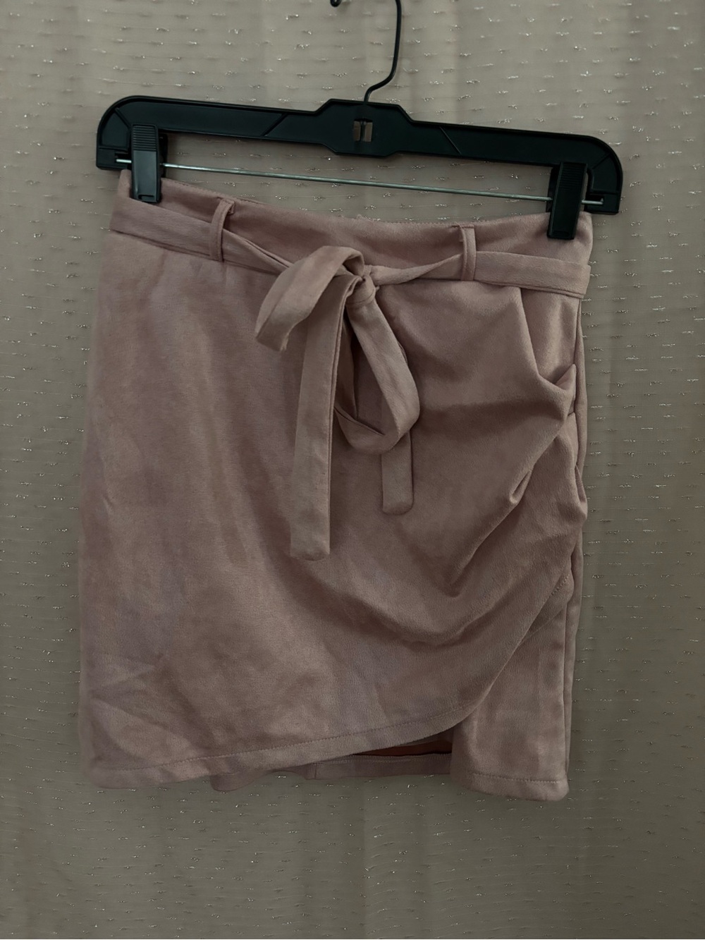 SHEIN Blush Pink Tie-Waist Mini Skirt
